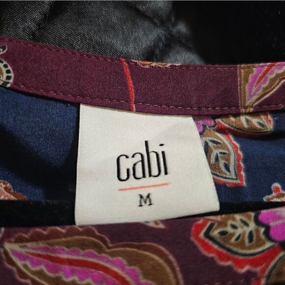 CABI Purple Blue Retro Flower Festive Maxi Dress #3675 - Size Medium - Picture 10 of 11